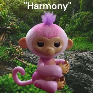 Harmony Fingerlings Interactive Pink Baby Monkey 70+ Sounds by WowWee EUC Works